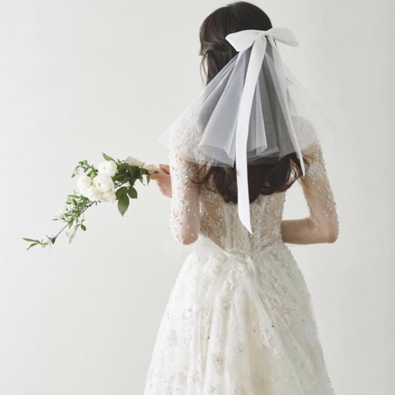 ウェディング ベール ウエディング ブライダル 花嫁 結婚式 小物 人気 ちょう結び レース ホワイト 白 ロング 安い Y アトランティス 通販 Yahoo ショッピング