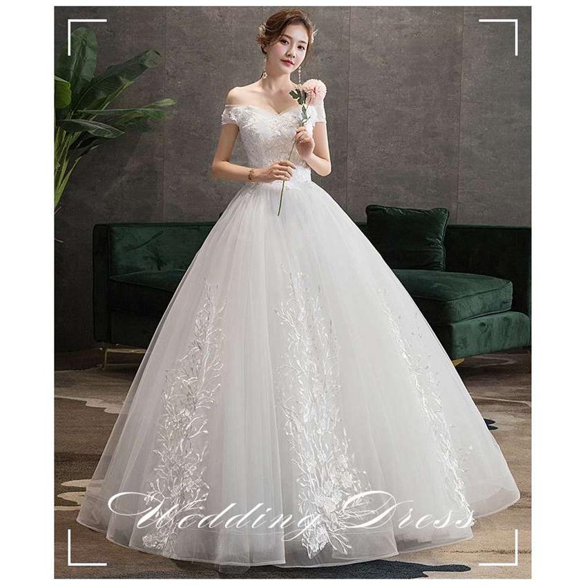 ウェディングドレス レースドレス 刺繍 半袖 肩空き Aライン ウエディングドレス 編み上げタイプ オリジナル ウェディングドレス Aライン ボリューム 花嫁 Y アトランティス 通販 Yahoo ショッピング