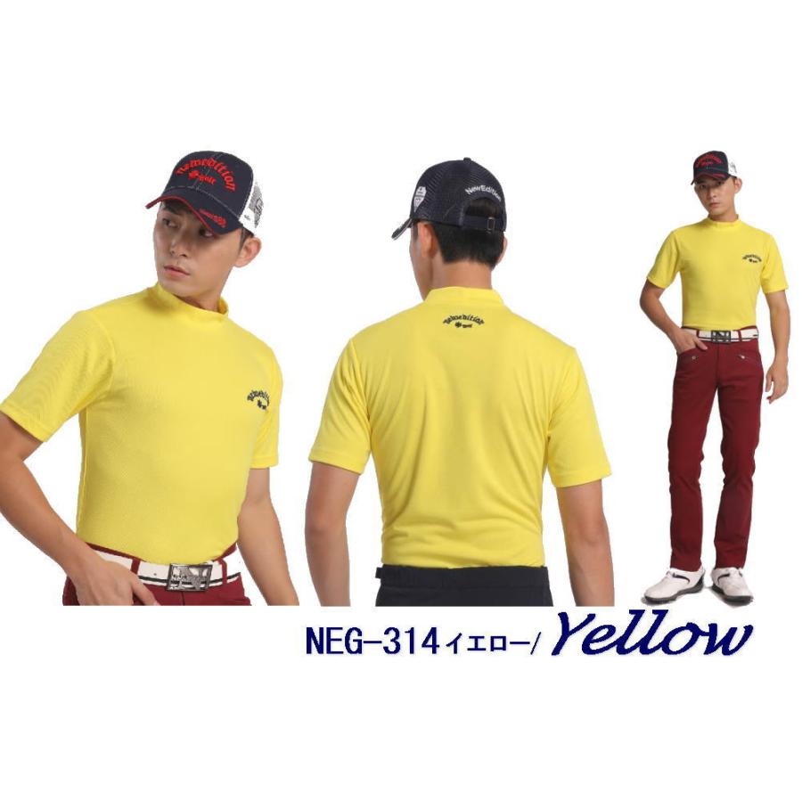 ゴルフウェア メンズ モックネックシャツ ハイネック シャツ メンズ 速乾・吸収スポーツ素材 半袖シャツ ポロシャツ・春夏 メール便発送 NEG-314｜newedition-golf｜10