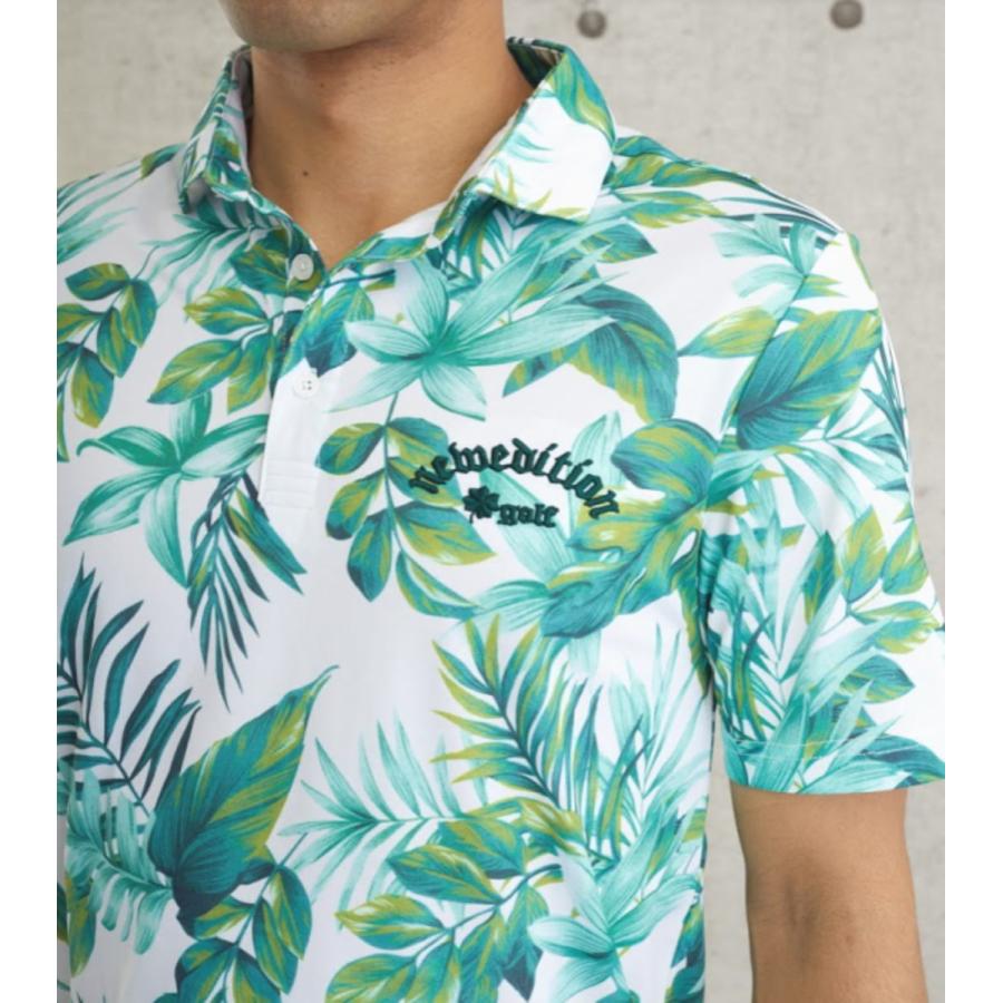 メンズゴルフシャツ ゴルフウェア メンズ ゴルフシャツ ストレッチ 半袖 プリント