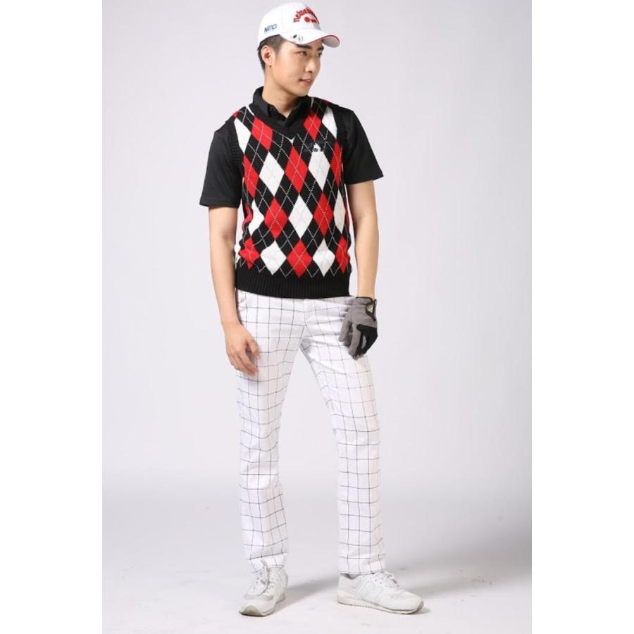 ゴルフベストメンズ ゴルフウェア メンズ 秋冬 アーガイル ニュー