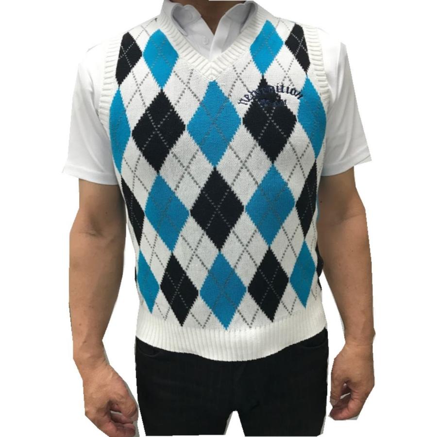 ゴルフベストメンズ ゴルフウェア メンズ 秋冬 アーガイル ニュー