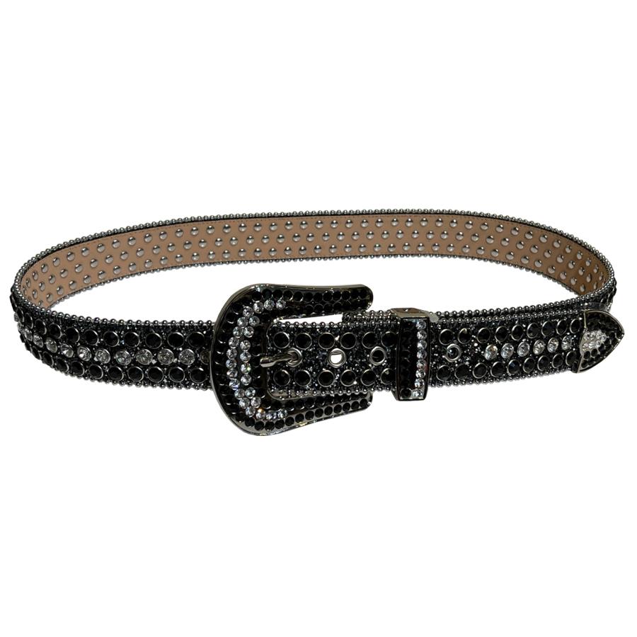 LUXE BELT CRYSTAL Black x Silver 黒 ブラック シルバー ライン LUXE BELT CRYSTAL Black x Silver 黒 ブラック シルバー ライン