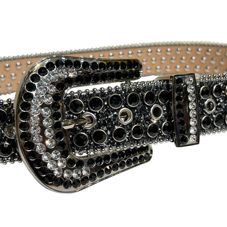 LUXE BELT CRYSTAL Black x Silver 黒 ブラック シルバー ライン LUXE BELT CRYSTAL Black x Silver 黒 ブラック シルバー ライン
