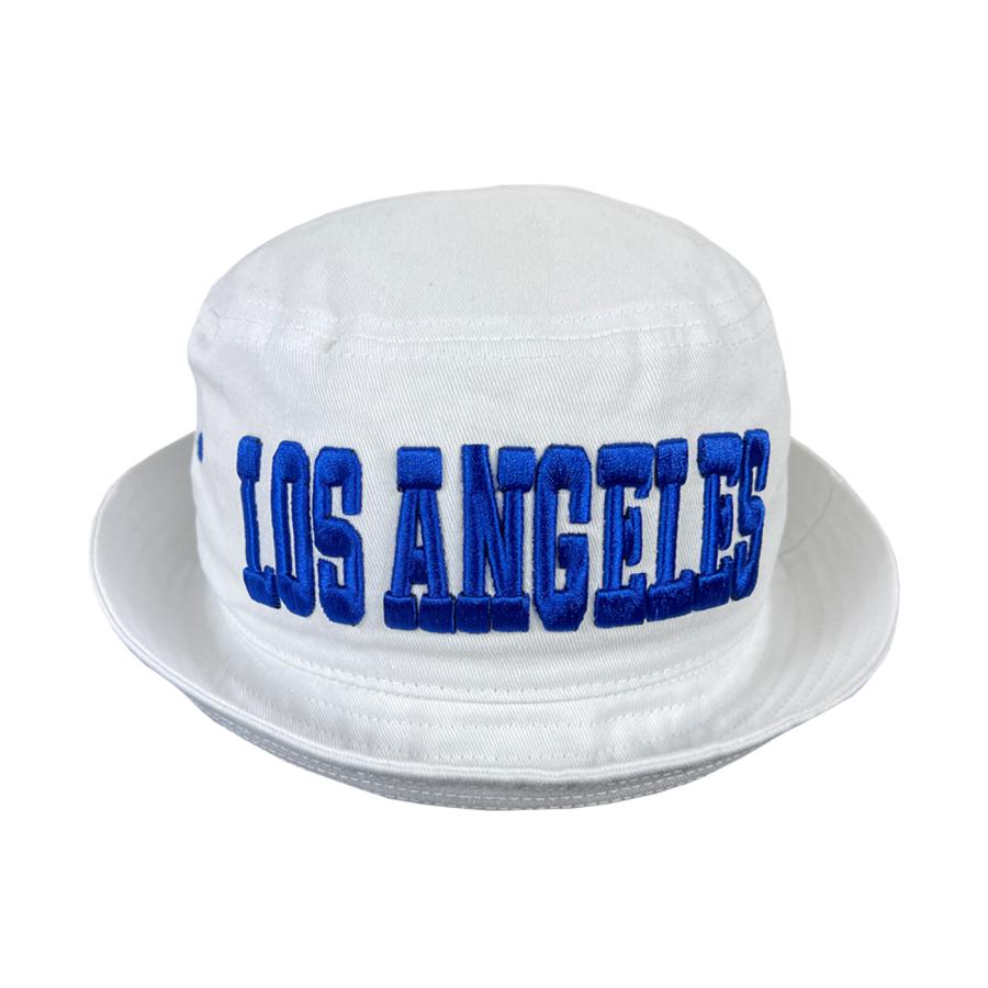 LOS ANGELES ロゴ バケットハット メンズ レディース 帽子 白 青