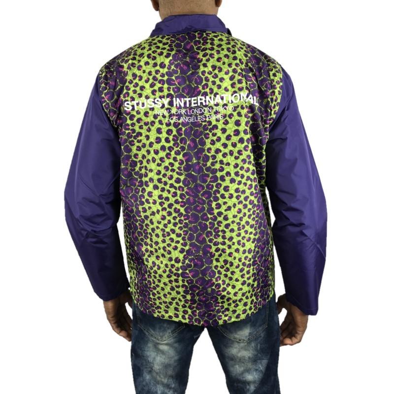 ステューシー レオパード パネル ジャケット 紫 パープル 黄緑 Stussy Leopard Panel Jacket メンズ ロゴ 秋冬 アウター 大きい 男女兼用 コーチ Jk3 Jk3 New Edition Hiphop 通販 Yahoo ショッピング