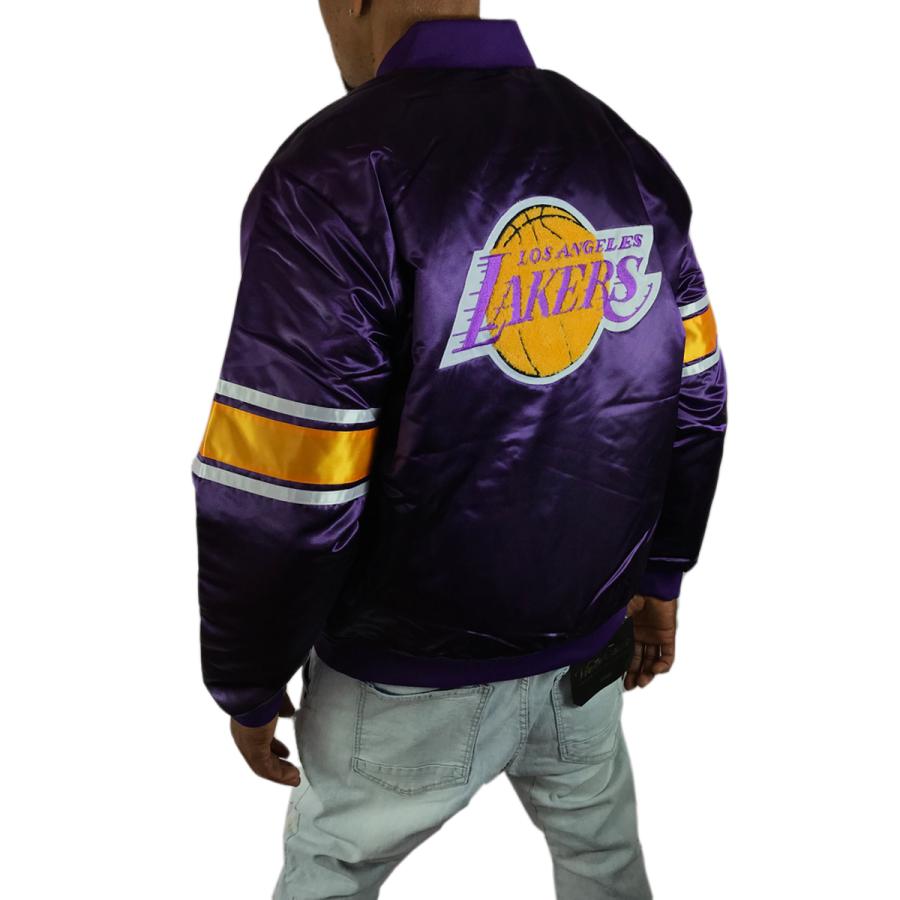レイカーズ XL レザー Lakers 革ジャン 総刺繍 ジャケット NBA