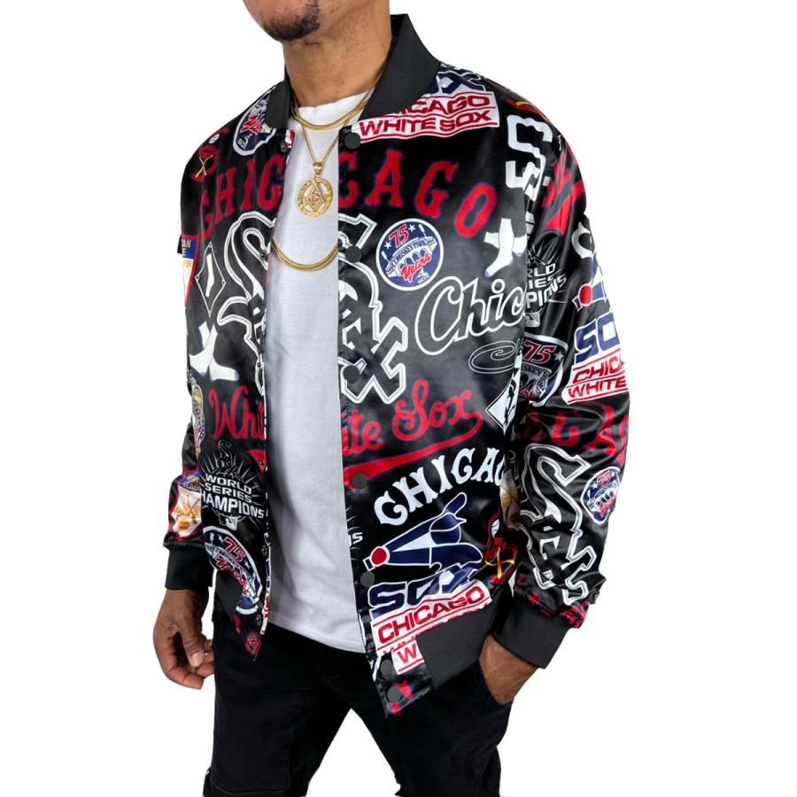 ホワイトソックス サテン ジャケット スタジャン WHITE SOX ホワイトソックス サテン ジャケット スタジャン WHITE SOX