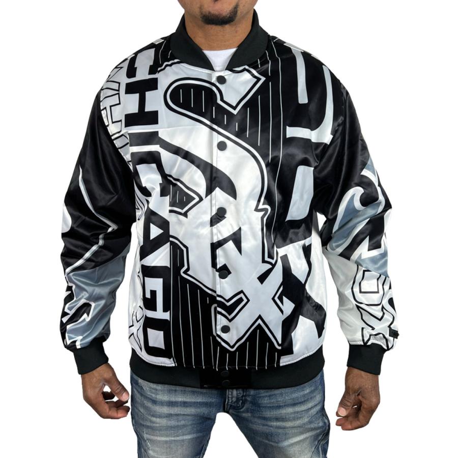 ホワイトソックス サテン ジャケット スタジャン WHITE SOX 白 ホワイトソックス サテン ジャケット スタジャン WHITE SOX 白