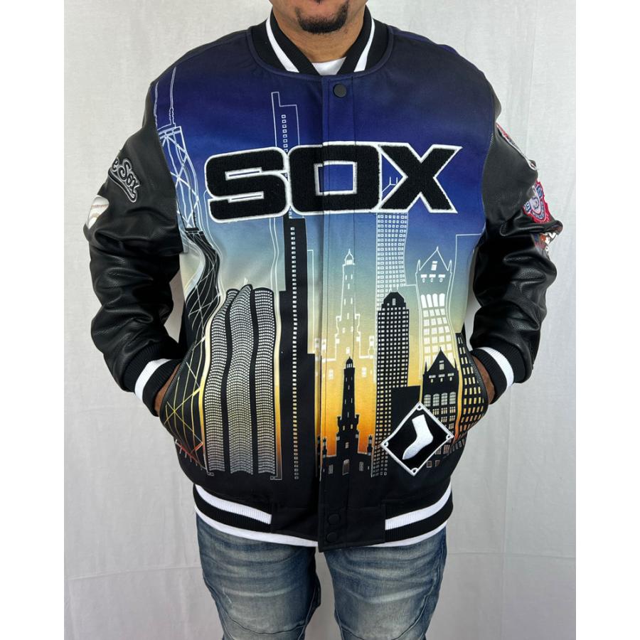 ホワイトソックス ジャケット スタジャン WHITE SOX MLB 青 黒 ホワイトソックス ジャケット スタジャン WHITE SOX MLB 青 黒