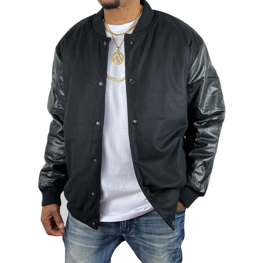 スタジャン ジャケット アウター メンズ レディース ブラック 黒 男女兼用 無地 シンプル Jk536 Jk536 New Edition 通販 Yahoo ショッピング