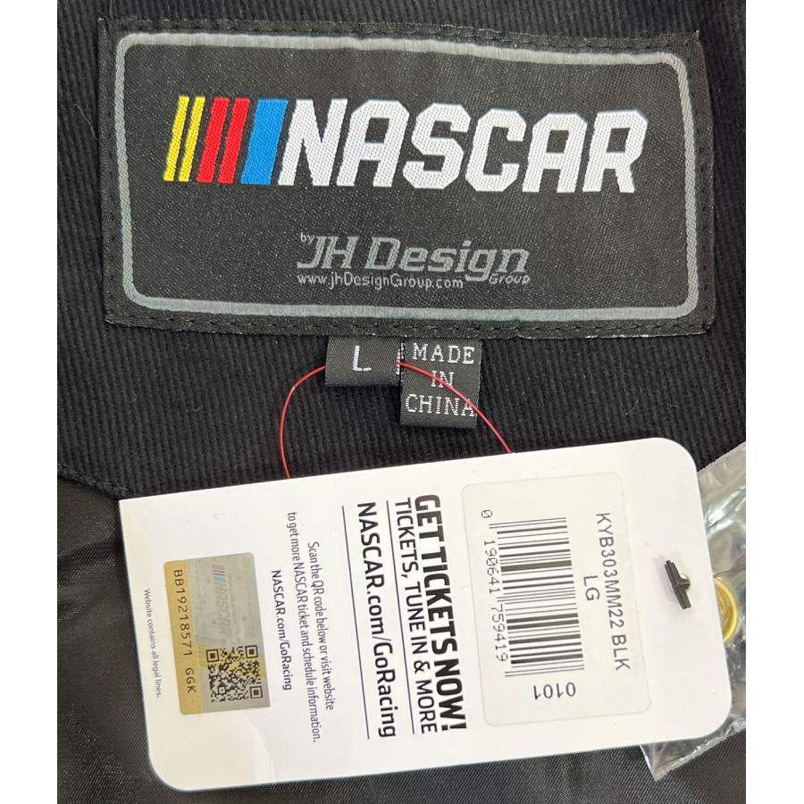 ナスカー jhデザイン レーシング ジャケット NASCAR jhDesign m&m メンズ エムアンドエムズ ワッペン 刺繍 キャラクター  ブラック イエロー●jk551
