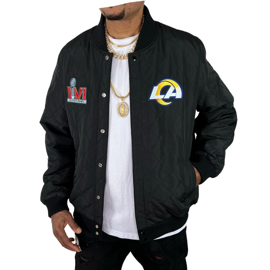 FANATICS RAMS 2022 Champion Reversible ジャケット ラムズ NFL アメフト メンズ 本革 黒 ブラック ロサンゼルスラムズ ファナティクス ●jk558｜neweditionhiphop｜05