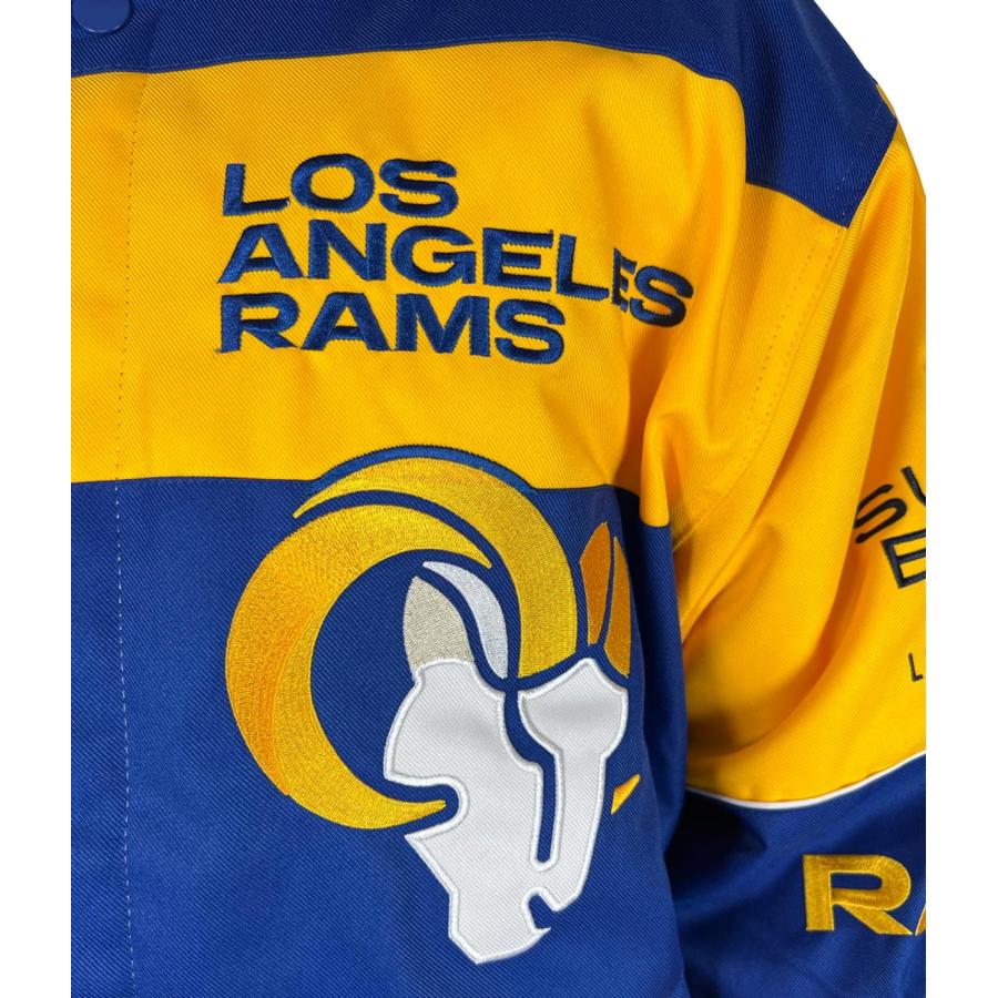 FANATICS RAMS 2022 Championモデル ジャケット ラムズ NFL メンズ 青 黄色 ブルー イエロー ロサンゼルスラムズ ファナティクス ●jk562｜neweditionhiphop｜05