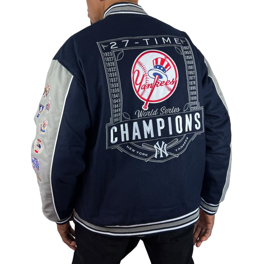 COOPERSTOWN MLB NY Yankees reversible 27 CHMPIONS ヤンキース チャンピオン リバーシブル ジャケット  メジャーリーグ ロゴ スタジャン jk683