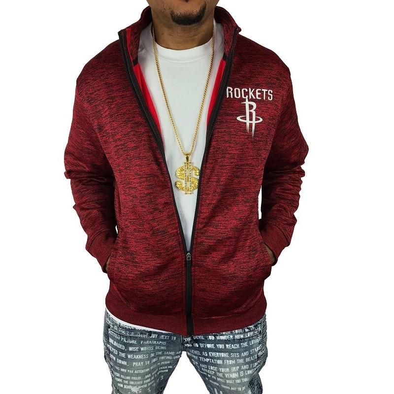 NBA ヒューストンロケッツ　アウター　パーカー　バスケ ヒューストン ロケッツ サテン ジャケット スタジャン HOUSTON ROCKETS