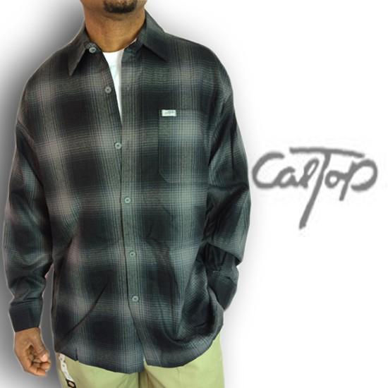 Cal Top CALTOP キャルトップ ボタン チェックシャツ 黒 Cal Top CALTOP キャルトップ ボタン チェックシャツ 黒