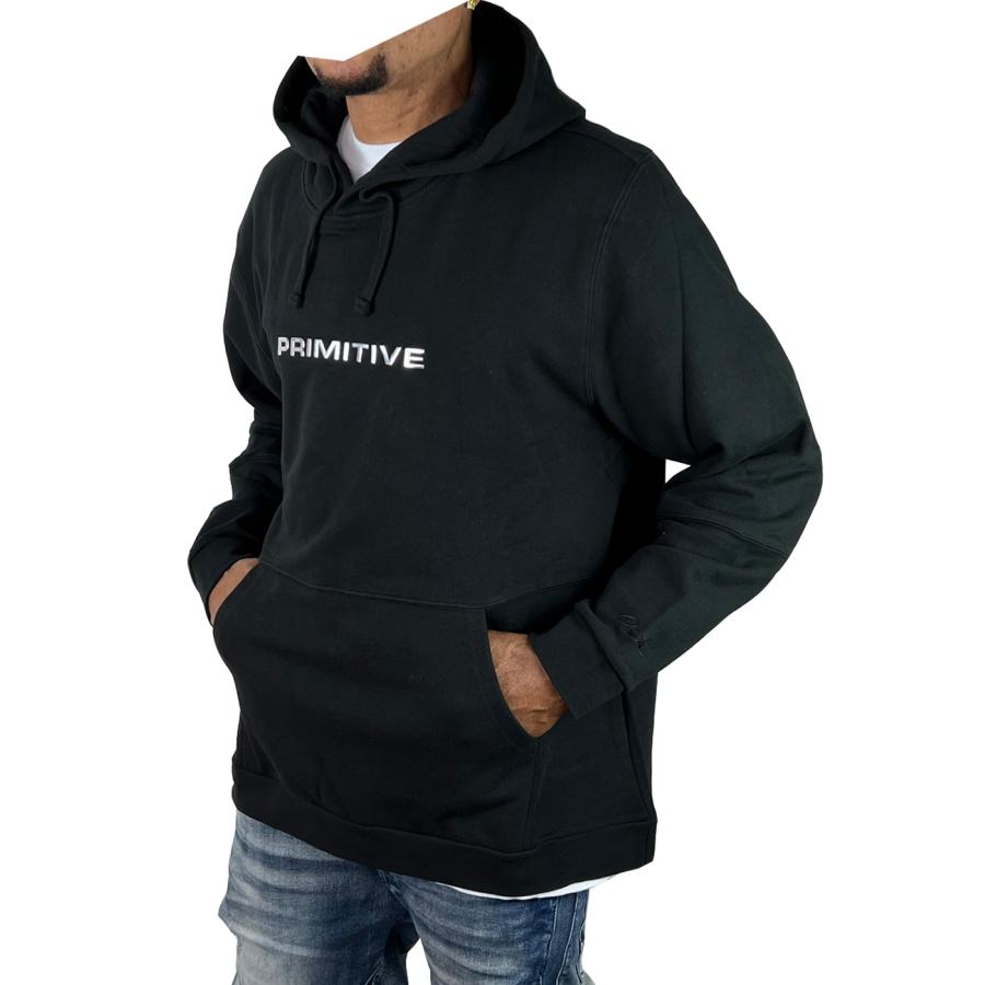 PRIMITIVE IRIDESENT HOODIE プリミティブ イリデセント 玉虫色 ロゴ プルオーバー フーディ かぶり パーカー ブラック ●pk914｜neweditionhiphop｜02