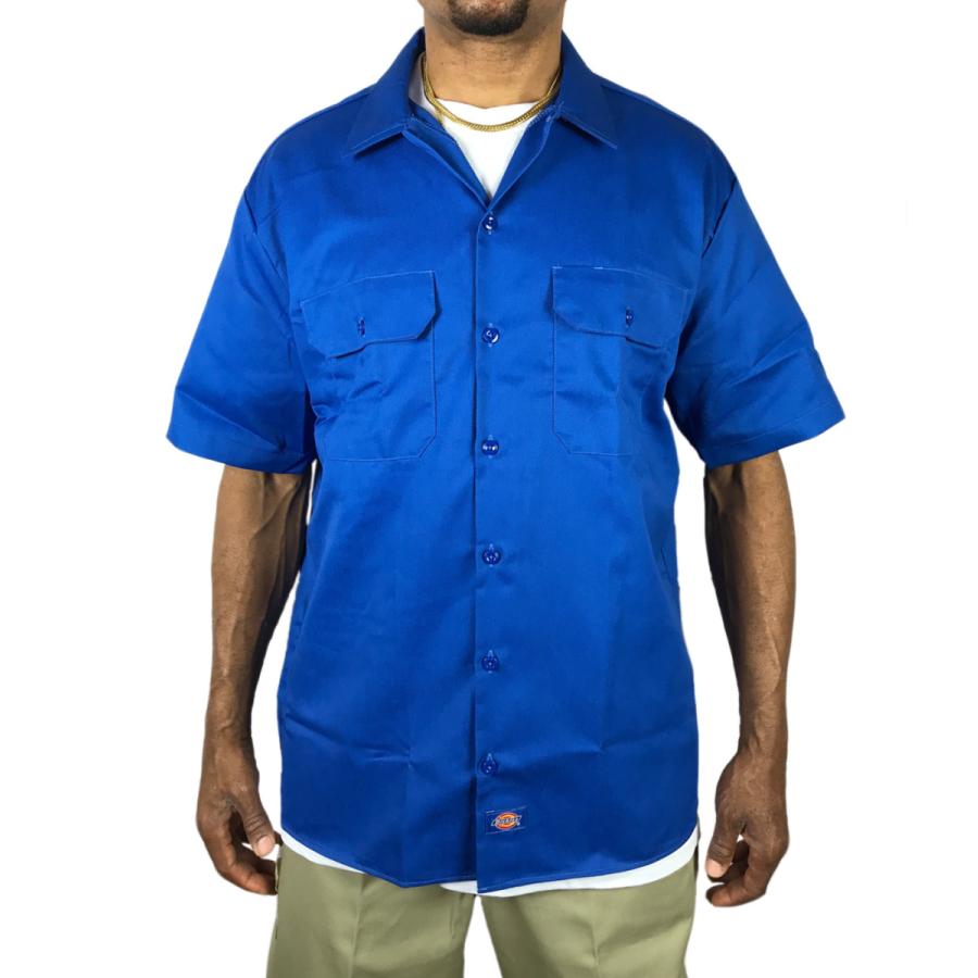 Dickies（ディッキーズ） 半袖 ワークシャツ ロイヤルブルー 青 USA