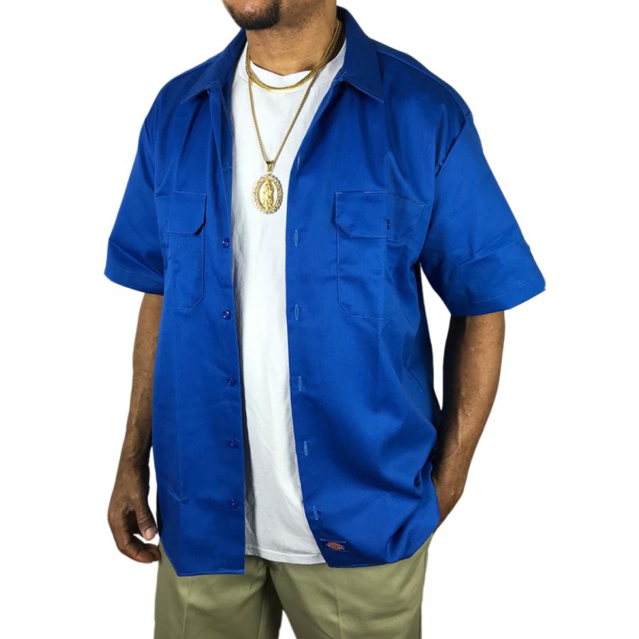 Dickies（ディッキーズ） 半袖 ワークシャツ ロイヤルブルー 青 USA