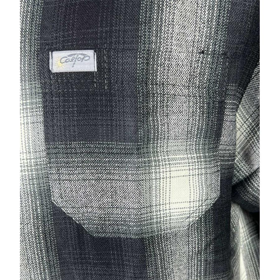 新品 CALTOP キャルトップ 半袖チェックシャツ ブラックアイボリー S 新品.CALTOP キャルトップ 半袖チェックシャツ ブラック