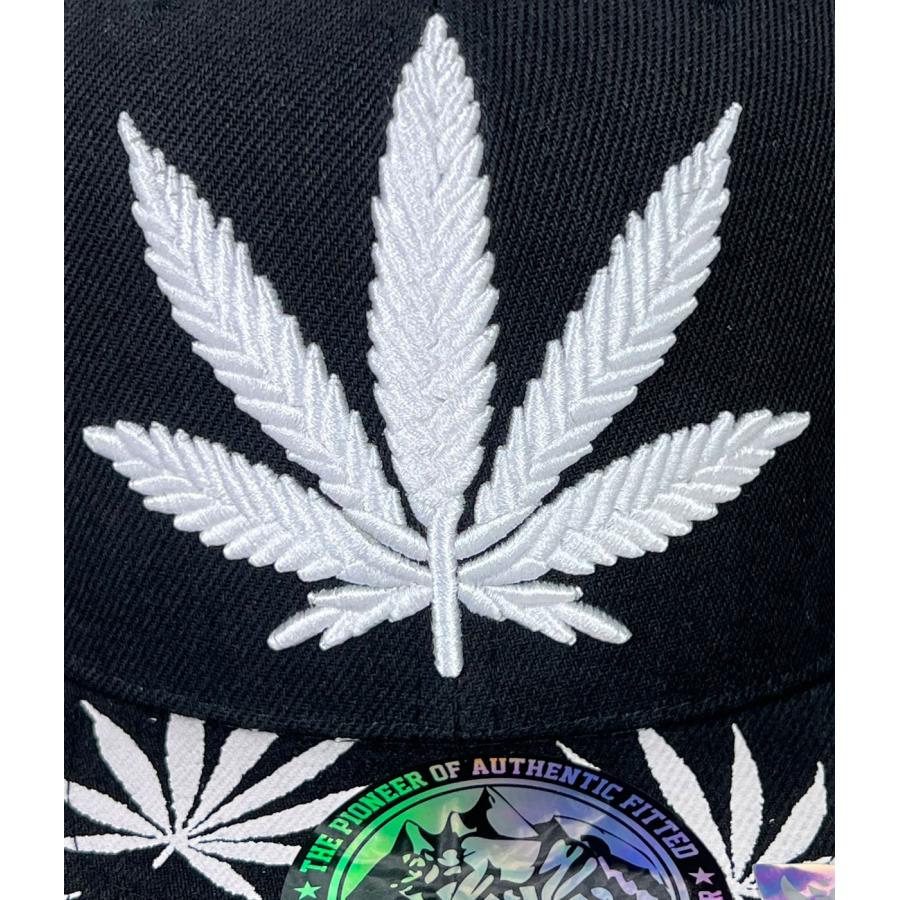 マリファナ スナップバック キャップ 白 ホワイト 黒 ブラック バイザー 総柄 大麻 ガンジャ 刺繍 プリント weed ヘンプ ウィード メンズ●sc795｜neweditionhiphop｜05