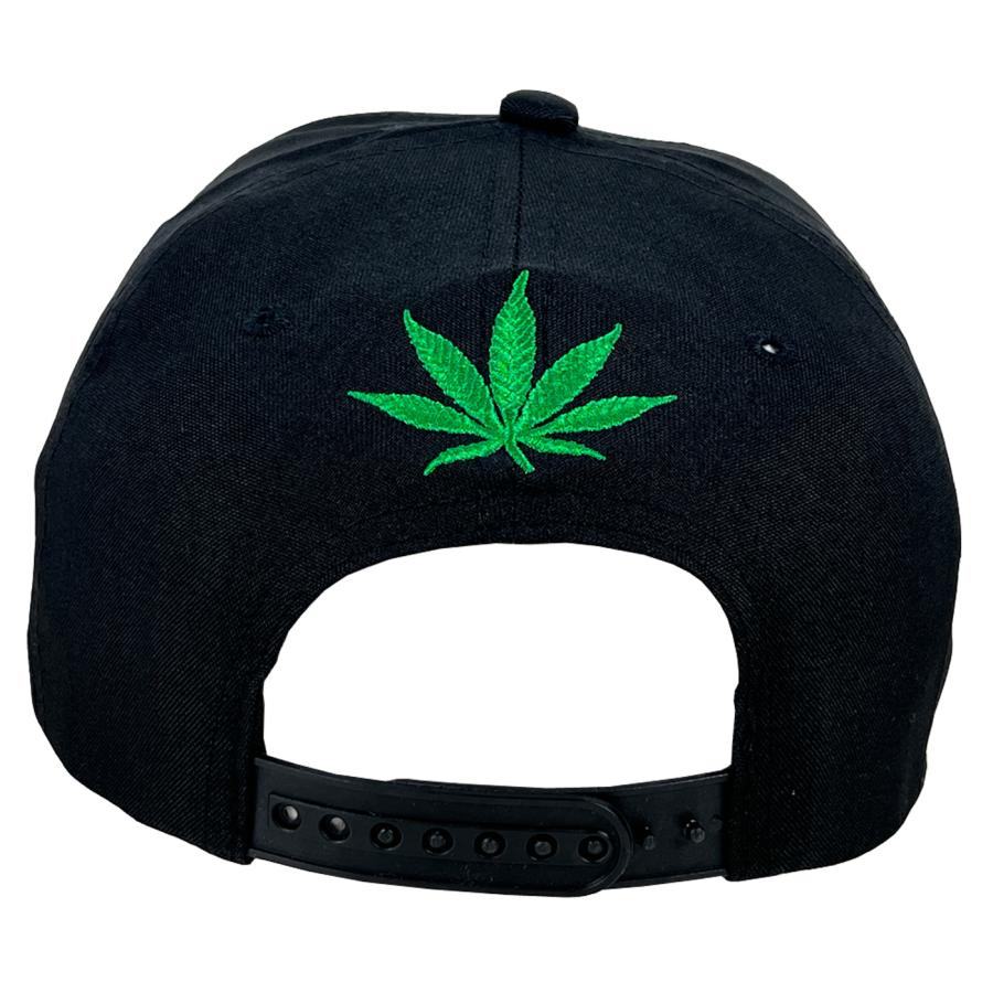 マリファナ スナップバック キャップ 黒 ブラック 緑 グリーン