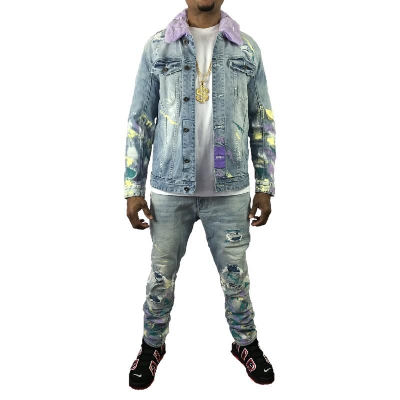 Smoke Rise スモークライズ デニム セットアップ ダメージ 加工 クラッシュ ペイント メンズ 上下 セット ジーンズ Stu47 Stu47 New Edition Hiphop 通販 Yahoo ショッピング