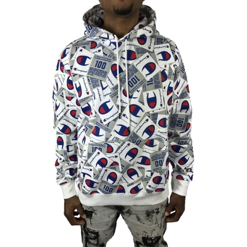 Champion チャンピオン トレーナー 100周年記念 総柄 スウェット メンズ トップス 大きい ロゴ Ll Champion 秋冬 白 ホワイト Tn117 Tn117 New Edition Hiphop 通販 Yahoo ショッピング