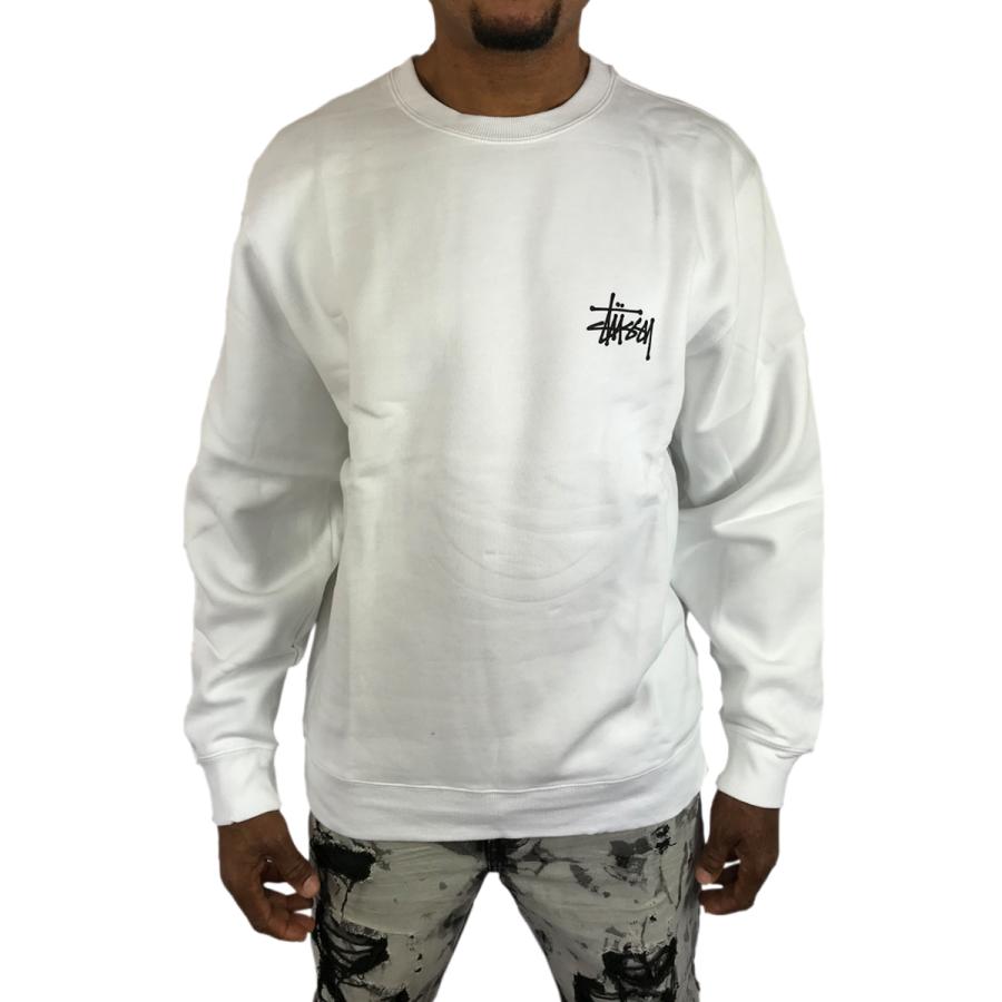 超歓迎 ステューシー ベーシック クルー トレーナー Stussy Basic Crew ロゴ White 白 ホワイト 長袖 トップス メンズ ストリート Tn133 安い Www Kslcity Com My