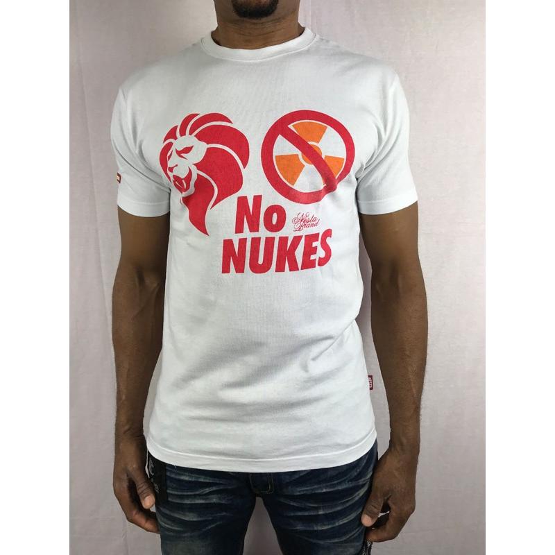 NESTA BRAND Tシャツ NO NUKES ロゴ 白 ホワイト ネスタブランド ライオン メンズ ストリート 半袖 春夏●ts590｜neweditionhiphop