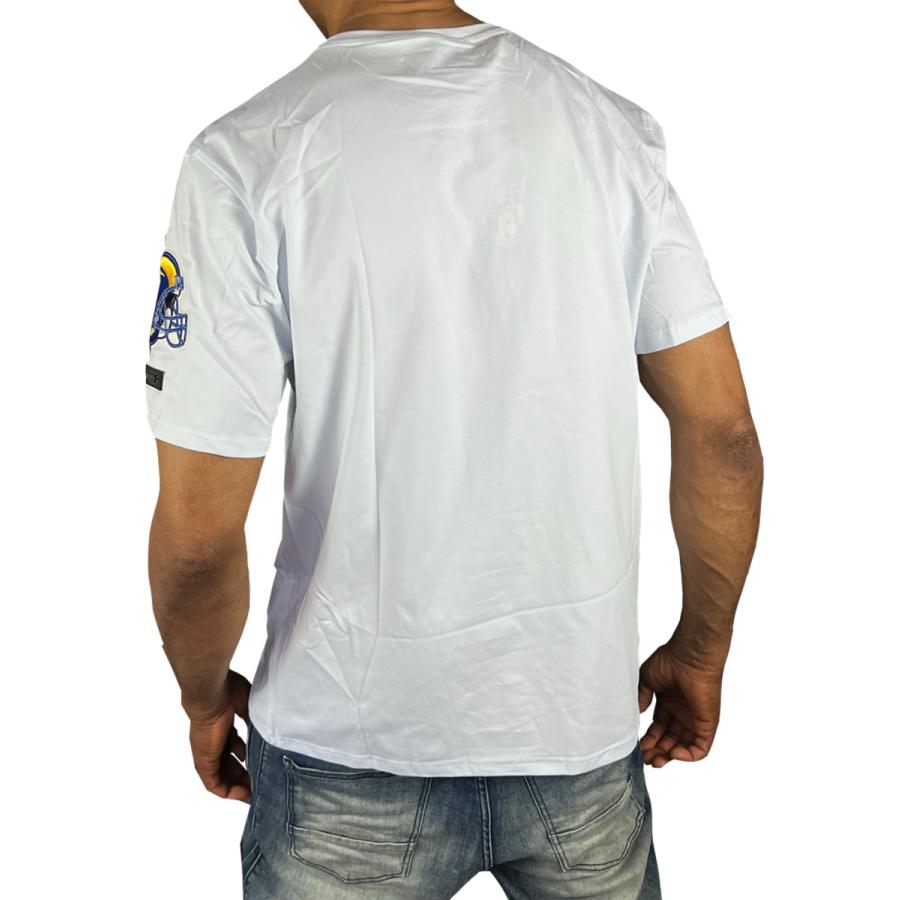 マジェスティック　メンズトップス　白青　XL　ロサンゼルスラムズ【4397】 マジェスティック メンズトップス 白青 XL ロサンゼルスラムズ