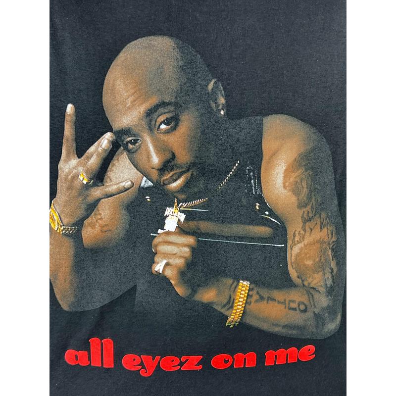 THREADS ON DEMAND Tシャツ 2pac 2パック all eyez on me 半袖 黒