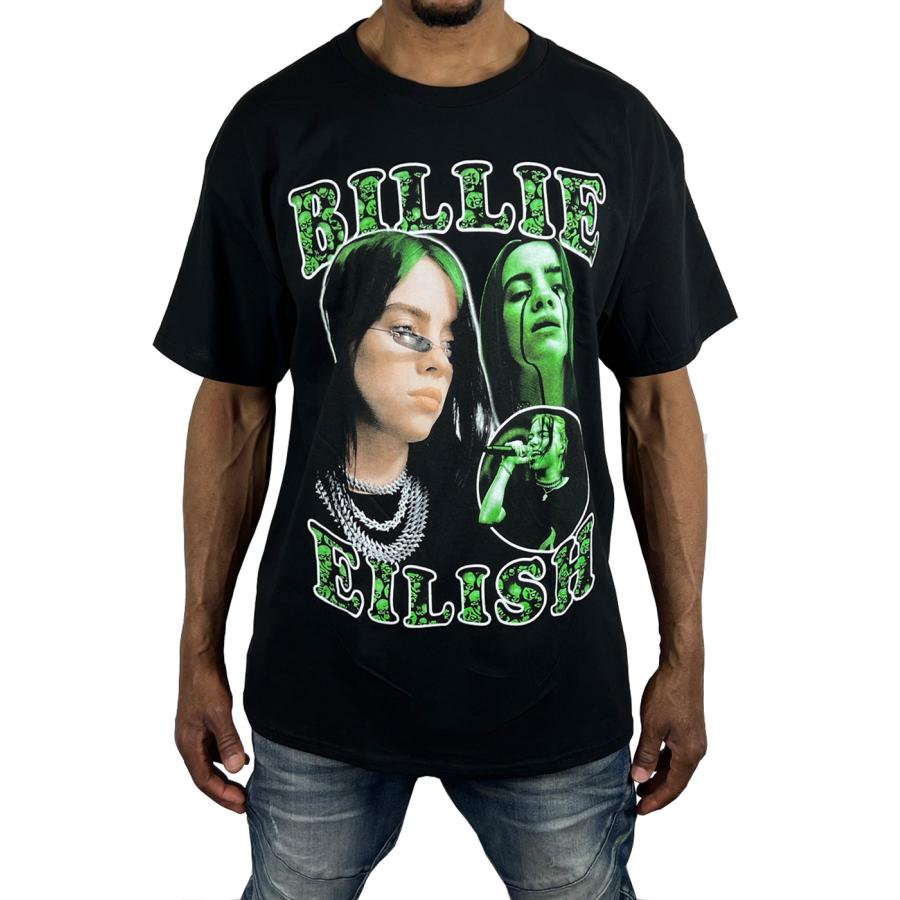 THREADS ON DEMAND Tシャツ Billie Eilish ビリー アイリッシュ 半袖 黒 男女兼用 スレッドオンデマンド