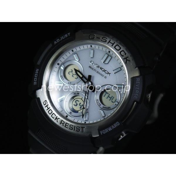 CASIO カシオ G-SHOCK Gショック 電波 マルチバンド6 タフソーラー AWG-M100S-7A ホワイト×ブラック 海外モデル 腕時計｜newest