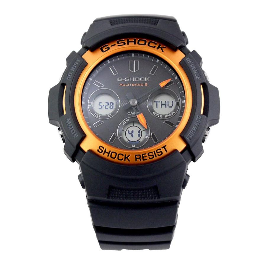 CASIO カシオ G-SHOCK Gショック AWG-M100SF-1H4 ブラック×オレンジ 電波ソーラー 腕時計 メンズ 男性 ギフト 父の日 彼氏｜newest｜02