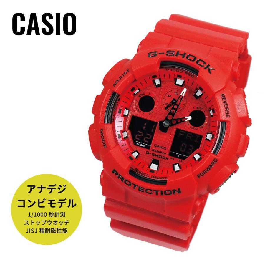 CASIO カシオ G-SHOCK G-ショック GA-100C-4A レッド 海外モデル  