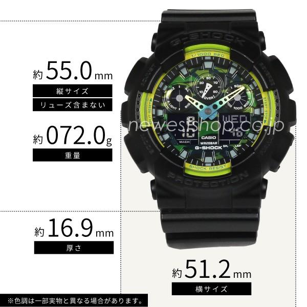 CASIO カシオ G-SHOCK Gショック GA-100LY-1A ブラック×グリーン 海外モデル メンズ 腕時計｜newest｜02