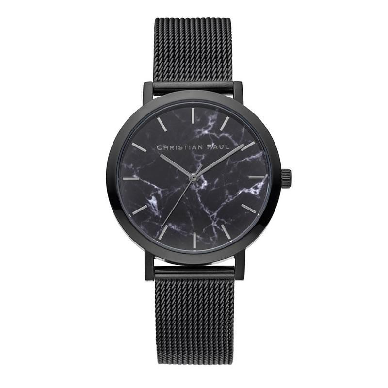 CHRISTIAN PAUL クリスチャンポール 35MM THE STRAND MARBLE MESH ストリップマーブルメッシュ MRML-01 ブラック 腕時計 レディース