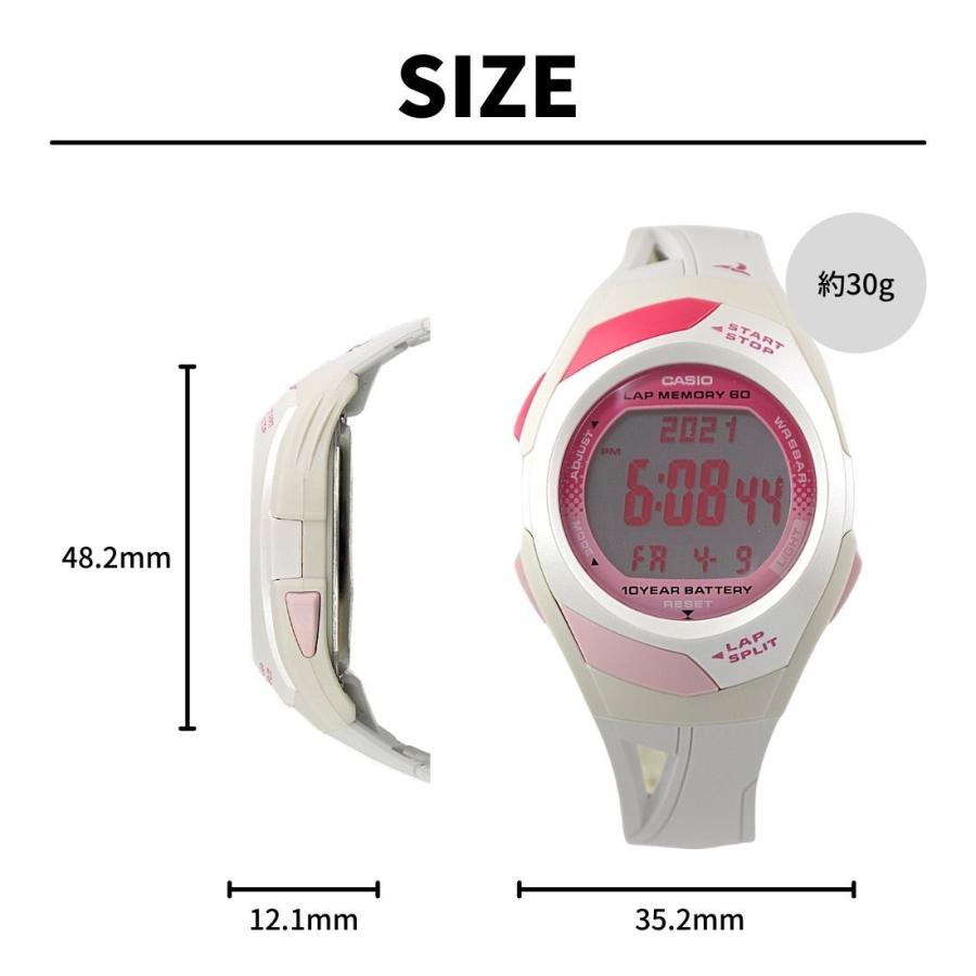 CASIO カシオ 腕時計 PHYS フィズ STR-300-7 ランニングウォッチ ピンク×グレー 送料無料｜newest｜08
