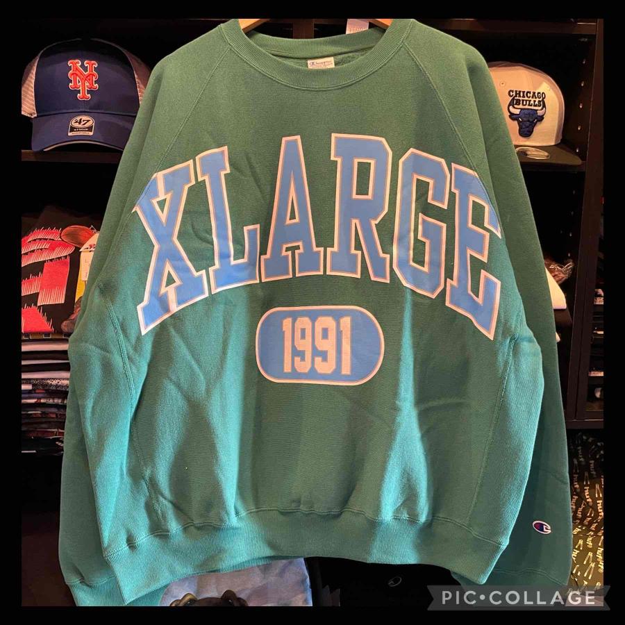 XLARGE x Champion COLLEGE RAGLAN CREW NECK SWEAT｜newfantastic｜08