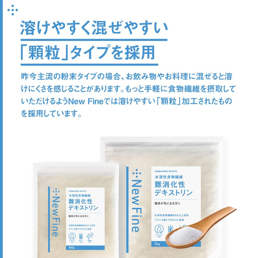 難消化性デキストリン 2kg さらっと溶ける 食物繊維 フランス産 国内加工 デキストリン サプリ ダイエット サポート 水溶性 粉末 健康診断 糖質 が気になる方に｜newfine｜07