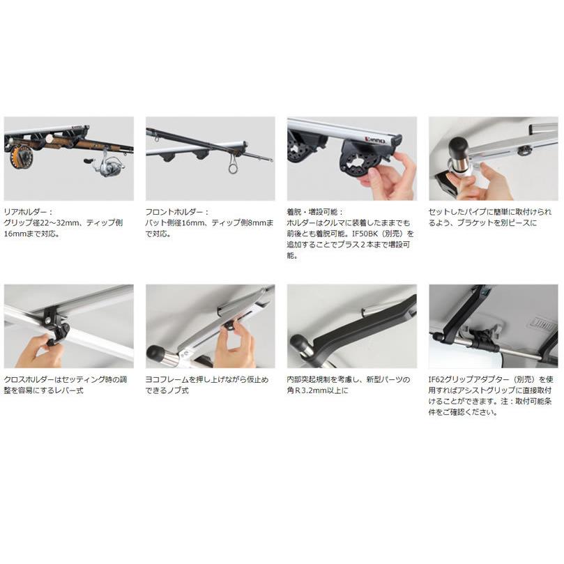 INNO ロッドホルダーデュアル8ワイド IF18 ロッドホルダー　美品 楽天市場】ミツビシ デリカD5 INNO イノー ロッドホルダーデュアル8
