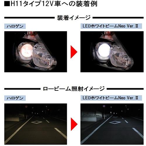 小糸製作所 LEDバルブ P415KWT ヘッドランプ専用 LEDホワイトビームNeo Ver.II H11 2ケセットの画像