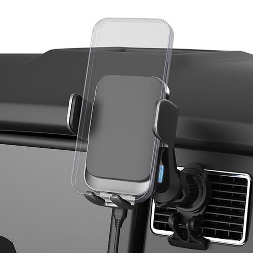 カシムラ 車内用 自動開閉式 ワイヤレススマホ充電ホルダー 自動誘導