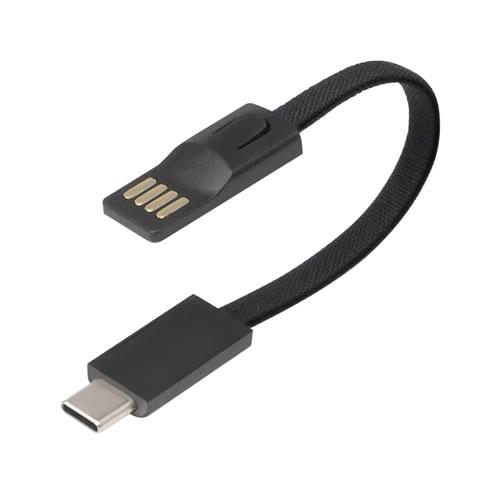 槌屋ヤックカラビナリング付キーホルダー型USBケーブル TOOLストラップ