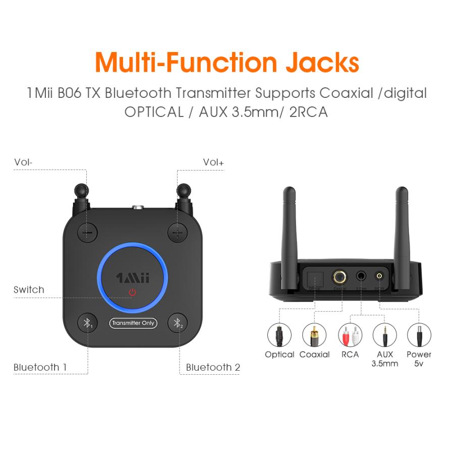 B06Pro Bluetooth オーディオ レシーバー ワイヤレス 受信機 2台同時接続 Hi-Fi 3Dサウンド 高音質 低遅延 スピーカー ヘッドホン 長距離 |  | 01