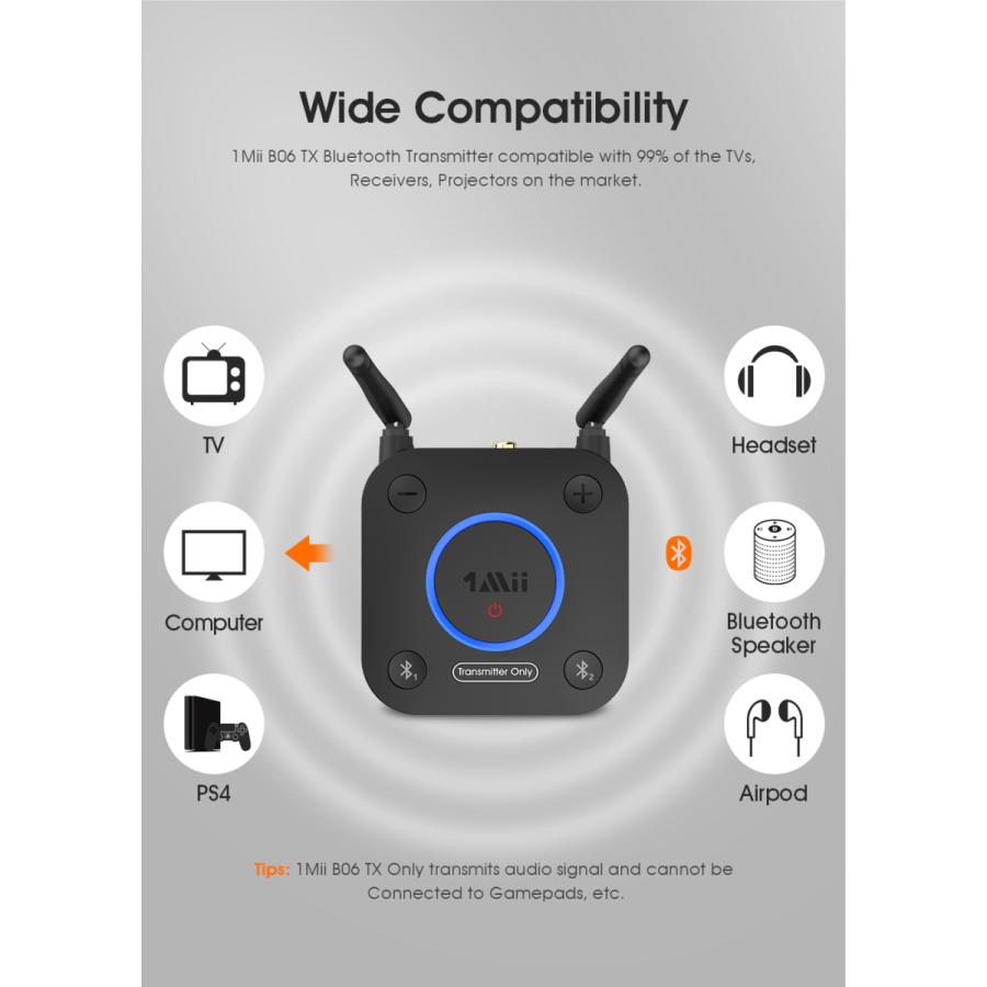 B06Pro Bluetooth オーディオ レシーバー ワイヤレス 受信機 2台同時接続 Hi-Fi 3Dサウンド 高音質 低遅延 スピーカー ヘッドホン 長距離 |  | 08