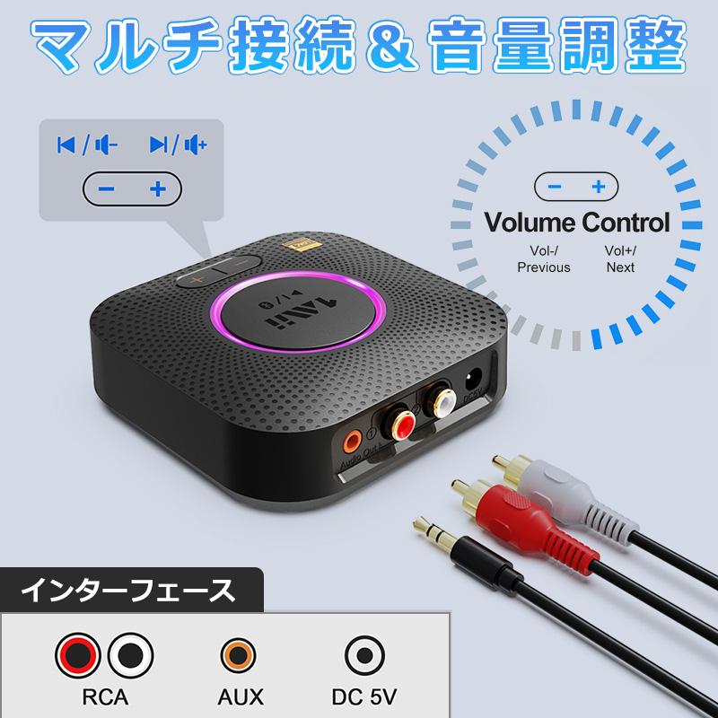Bluetooth オーディオ レシーバー LDAC ブルートゥース ワイヤレス 受信機 アダプター 無線 Hi-Fi ハイレゾ 高音質 低遅延 自動再接続 RCA AUX USB対応 |  | 05