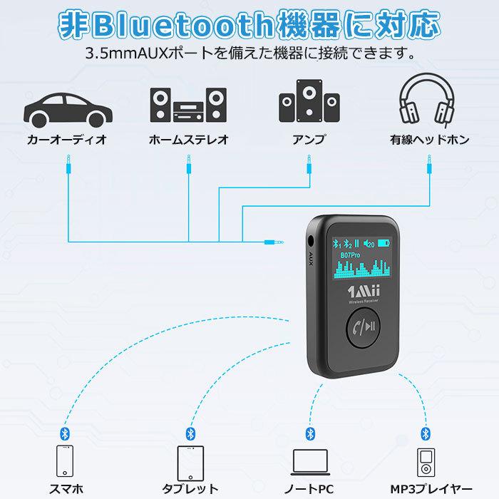 b07pro Bluetooth レシーバー 車 高音質 ワイヤレス 受信機 アダプター ディスプレイ 3.5mm aux ブルートゥース スマホ ハンズフリー |  | 07